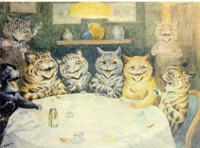 A cat by Louis Wain, representative of his anthropomorphic style.