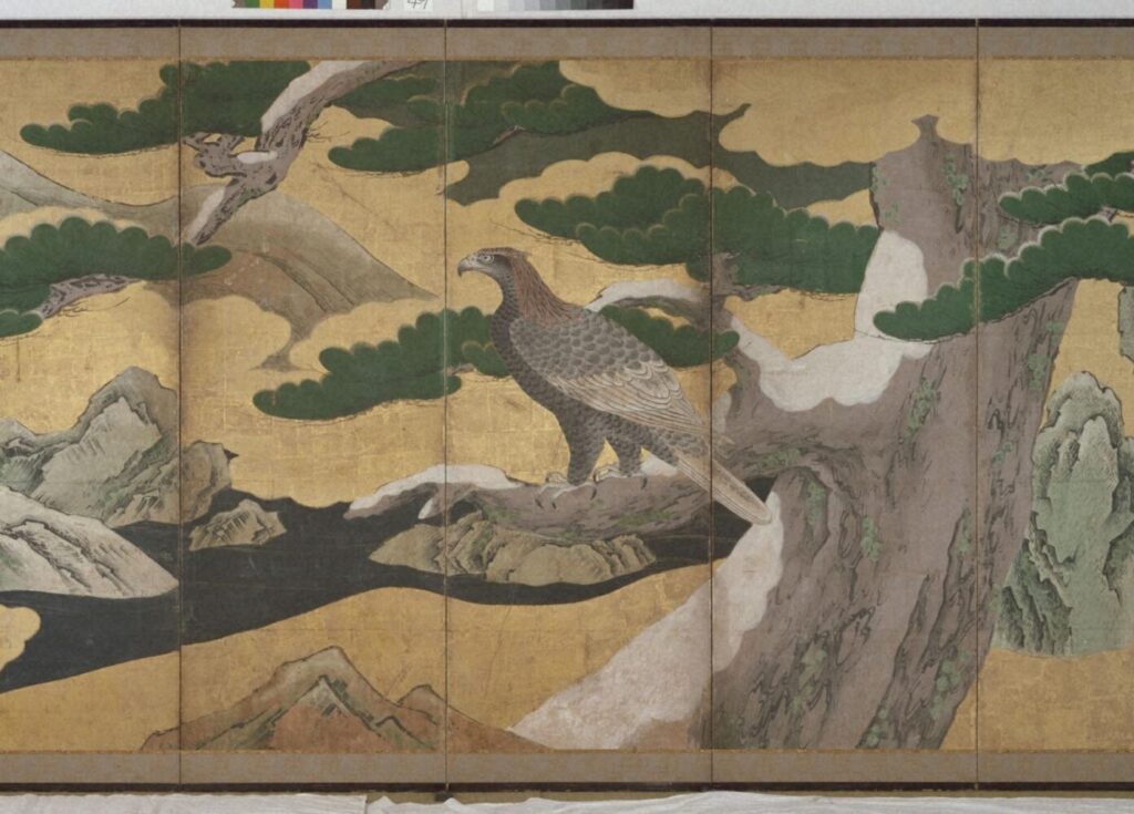 松鷹図屏風