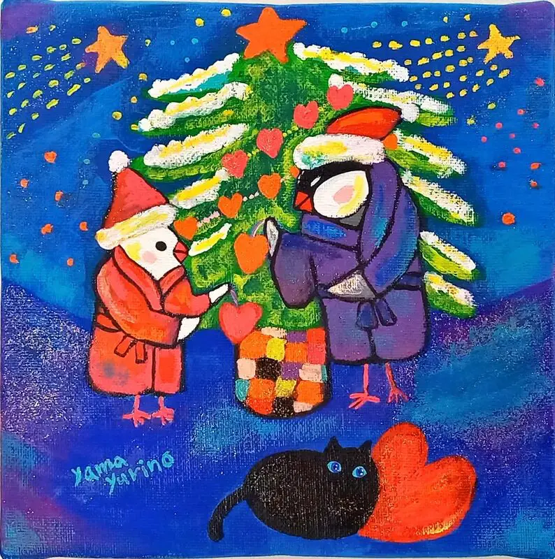 オレンジペコ ❀メリークリスマス❀リースオルゴナイト絵画 クリスマスにぴったりのアート24選！おしゃれでかわいいアートや