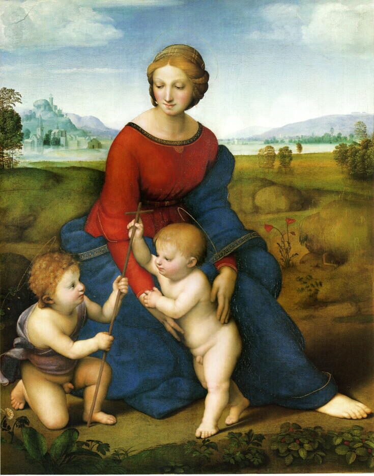 ラファエロ・サンティの「ベルヴェデーレの聖母(牧場の聖母)」