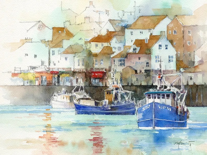 ある日の漁師町」英国ヨークシャー・ウィットビーにて