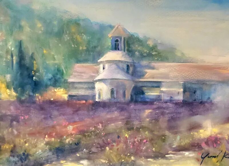 ラベンダーに染まる修道院