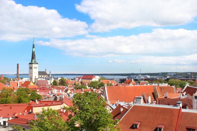 エストニア+タリンの旧市街の街並み